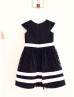 Black Dots Tulle Lace Ivory Stripes Knee Length Flower Girl Dress